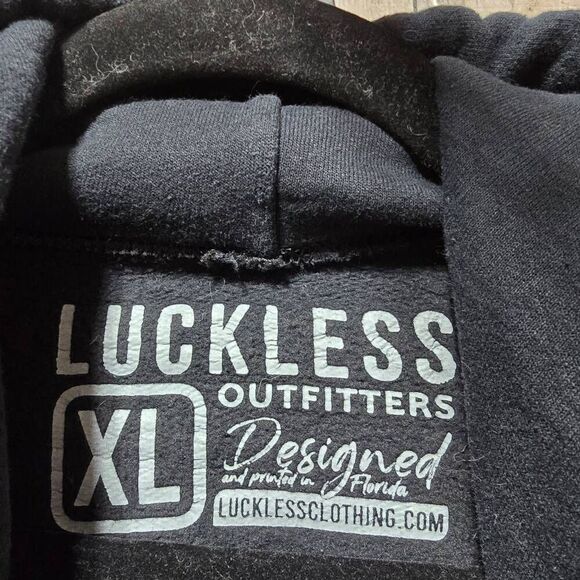 Luckless Outfitters Black Luke Combs Long Neck Ice Cold Beer Hoodie - Picture 6 of 6